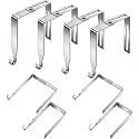 Amylove 4 Pcs Adjustable Cubicle Hooks Metal Hangers, Silver, Classic