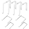 Amylove 4 Pcs Adjustable Cubicle Hooks Metal Hangers, White, Classic