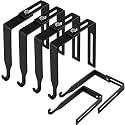Amylove 4 Pcs Adjustable Cubicle Hooks Metal Hangers, Black, Classic