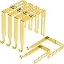 Amylove 4 Pcs Adjustable Cubicle Hooks Metal Hangers, Gold, Classic