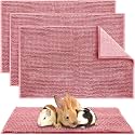 Amylove 4 Pcs Guinea Pig Cage Liner, 16 x 24 Inch, Pink