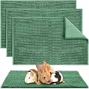 Amylove 4 Pcs Guinea Pig Cage Liner, 16 x 24 Inch, Dark Green