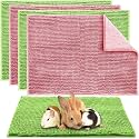 Amylove 4 Pcs Guinea Pig Cage Liner, 16 x 24 Inch, Green Pink