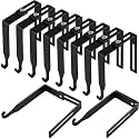 Amylove 8 Pcs Adjustable Cubicle Hooks Metal Hangers, Black, Classic