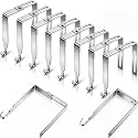 Amylove 8 Pcs Adjustable Cubicle Hooks Metal Hangers, Silver, Classic