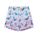 AMYNICE Girls Beach Board Short with Liner Quick Dry Active Jellyfish Print