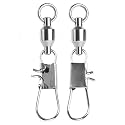 AMYSPORTS Stainless Steel Fishing Swivel Snap Ball Bearing Snap Swivels Fishing High Strength Saltwater Swivels Snaps Interlock Fishing Tackle Swivel Fishing Line Connector