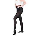 AMZAM Sheer Compression Pantyhose for Women, Waist High 15-20 mmHg Graduated Compression Stocking, Closed Toe, Comfortable Support Hose for Ladies, Improve Circulation, Relief Swelling, Black XL