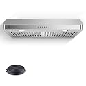 AMZCHEF 30" Under Cabinet Range Hood, 750CFM Vent Hood Button Control
