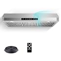 36 Inch Under Cabinet Range Hood, 700CFM Stainless Steel Kitchen Stove Vent Hood 3 Speed Exhaust Fan Touch/Remote/Gesture Control LED lights Time Setting Dishwasher-DUALS FANS