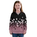AmzPrint Girls' Novelty Quarter Zip Sweatshirt Long Sleeve Pullover Cool Activewear Running Hoodie For Teens Girls