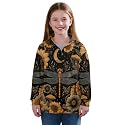 AmzPrint Girls' Novelty Quarter Zip Sweatshirt Long Sleeve Pullover Cool Activewear Running Hoodie For Teens Girls