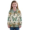 AmzPrint Girls' Novelty Quarter Zip Sweatshirt Long Sleeve Pullover Cool Activewear Running Hoodie For Teens Girls