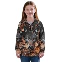 AmzPrint Girls' Novelty Quarter Zip Sweatshirt Long Sleeve Pullover Cool Activewear Running Hoodie For Teens Girls