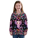 AmzPrint Girls' Novelty Quarter Zip Sweatshirt Long Sleeve Pullover Cool Activewear Running Hoodie For Teens Girls