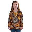 AmzPrint Girls' Novelty Quarter Zip Sweatshirt Long Sleeve Pullover Cool Activewear Running Hoodie For Teens Girls