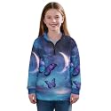 AmzPrint Girls' Novelty Quarter Zip Sweatshirt Long Sleeve Pullover Cool Activewear Running Hoodie For Teens Girls
