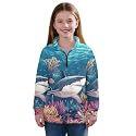 AmzPrint Girls' Novelty Quarter Zip Sweatshirt Long Sleeve Pullover Cool Activewear Running Hoodie For Teens Girls