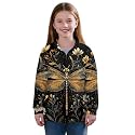 AmzPrint Girls' Novelty Quarter Zip Sweatshirt Long Sleeve Pullover Cool Activewear Running Hoodie For Teens Girls