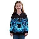 AmzPrint Girls' Novelty Quarter Zip Sweatshirt Long Sleeve Pullover Cool Activewear Running Hoodie For Teens Girls