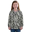 AmzPrint Girls' Novelty Quarter Zip Sweatshirt Long Sleeve Pullover Cool Activewear Running Hoodie For Teens Girls