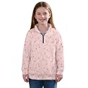 AmzPrint Girls' Novelty Quarter Zip Sweatshirt Long Sleeve Pullover Cool Activewear Running Hoodie For Teens Girls
