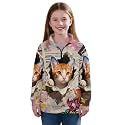AmzPrint Girls Graphic Quarter Zip Coat Long Sleeve Lightweight Oversized Athletic Running Hoodies For Kids Teen Girls