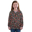 AmzPrint Girls Graphic Quarter Zip Coat Long Sleeve Lightweight Oversized Athletic Running Hoodies For Kids Teen Girls