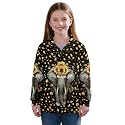 AmzPrint Girls Graphic Quarter Zip Coat Long Sleeve Lightweight Oversized Athletic Running Hoodies For Kids Teen Girls