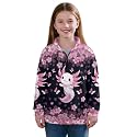 AmzPrint Girls Graphic Quarter Zip Coat Long Sleeve Lightweight Oversized Athletic Running Hoodies For Kids Teen Girls