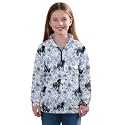 AmzPrint Girls Graphic Quarter Zip Coat Long Sleeve Lightweight Oversized Athletic Running Hoodies For Kids Teen Girls