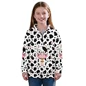 AmzPrint Girls Graphic Quarter Zip Coat Long Sleeve Lightweight Oversized Athletic Running Hoodies For Kids Teen Girls