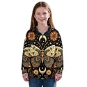 AmzPrint Girls Graphic Quarter Zip Coat Long Sleeve Lightweight Oversized Athletic Running Hoodies For Kids Teen Girls