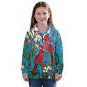 AmzPrint Half Zip Pullover Coat Girls Long Sleeve Pullover Spring Jogger Running Oversized Hoodies For Toddler Girls