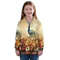 AmzPrint Half Zip Pullover Coat Girls Long Sleeve Pullover Spring Jogger Running Oversized Hoodies For Toddler Girls