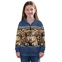 AmzPrint Half Zip Pullover Coat Girls Long Sleeve Pullover Spring Jogger Running Oversized Hoodies For Toddler Girls