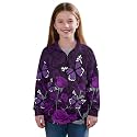 AmzPrint Half Zip Pullover Coat Girls Long Sleeve Pullover Spring Jogger Running Oversized Hoodies For Toddler Girls