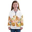 AmzPrint Half Zip Pullover Coat Girls Long Sleeve Pullover Spring Jogger Running Oversized Hoodies For Toddler Girls