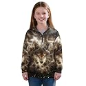 AmzPrint Half Zip Pullover Coat Girls Long Sleeve Pullover Spring Jogger Running Oversized Hoodies For Toddler Girls