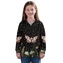 AmzPrint Half Zip Pullover Coat Girls Long Sleeve Pullover Spring Jogger Running Oversized Hoodies For Toddler Girls
