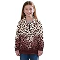 AmzPrint Half Zip Pullover Jackets Girls Long Sleeve Warm Pullover Back To School Running Oversized Hoodie For Big Girls