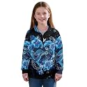 AmzPrint Half Zip Pullover Jackets Girls Long Sleeve Warm Pullover Back To School Running Oversized Hoodie For Big Girls