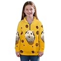 AmzPrint Half Zip Pullover Jackets Girls Long Sleeve Warm Pullover Back To School Running Oversized Hoodie For Big Girls