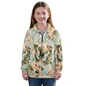 AmzPrint Half Zip Pullover Jackets Girls Long Sleeve Warm Pullover Back To School Running Oversized Hoodie For Big Girls