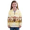 AmzPrint Half Zip Pullover Jackets Girls Long Sleeve Warm Pullover Back To School Running Oversized Hoodie For Big Girls