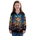 AmzPrint Half Zip Pullover Jackets Girls Long Sleeve Warm Pullover Back To School Running Oversized Hoodie For Big Girls