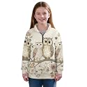 AmzPrint Half Zip Pullover Jackets Girls Long Sleeve Warm Pullover Back To School Running Oversized Hoodie For Big Girls