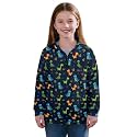 AmzPrint Half Zip Pullover Jackets Girls Long Sleeve Warm Pullover Back To School Running Oversized Hoodie For Big Girls