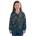 AmzPrint Half Zip Pullover Jackets Girls Long Sleeve Warm Pullover Back To School Running Oversized Hoodie For Big Girls