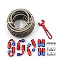 AN6 20FT Fuel Line Hose Kit, Stainless Steel Braided 3/8" - 8.73mm ID